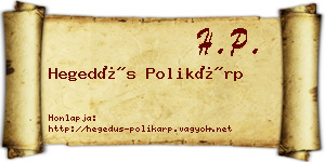 Hegedűs Polikárp névjegykártya